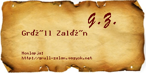Grüll Zalán névjegykártya